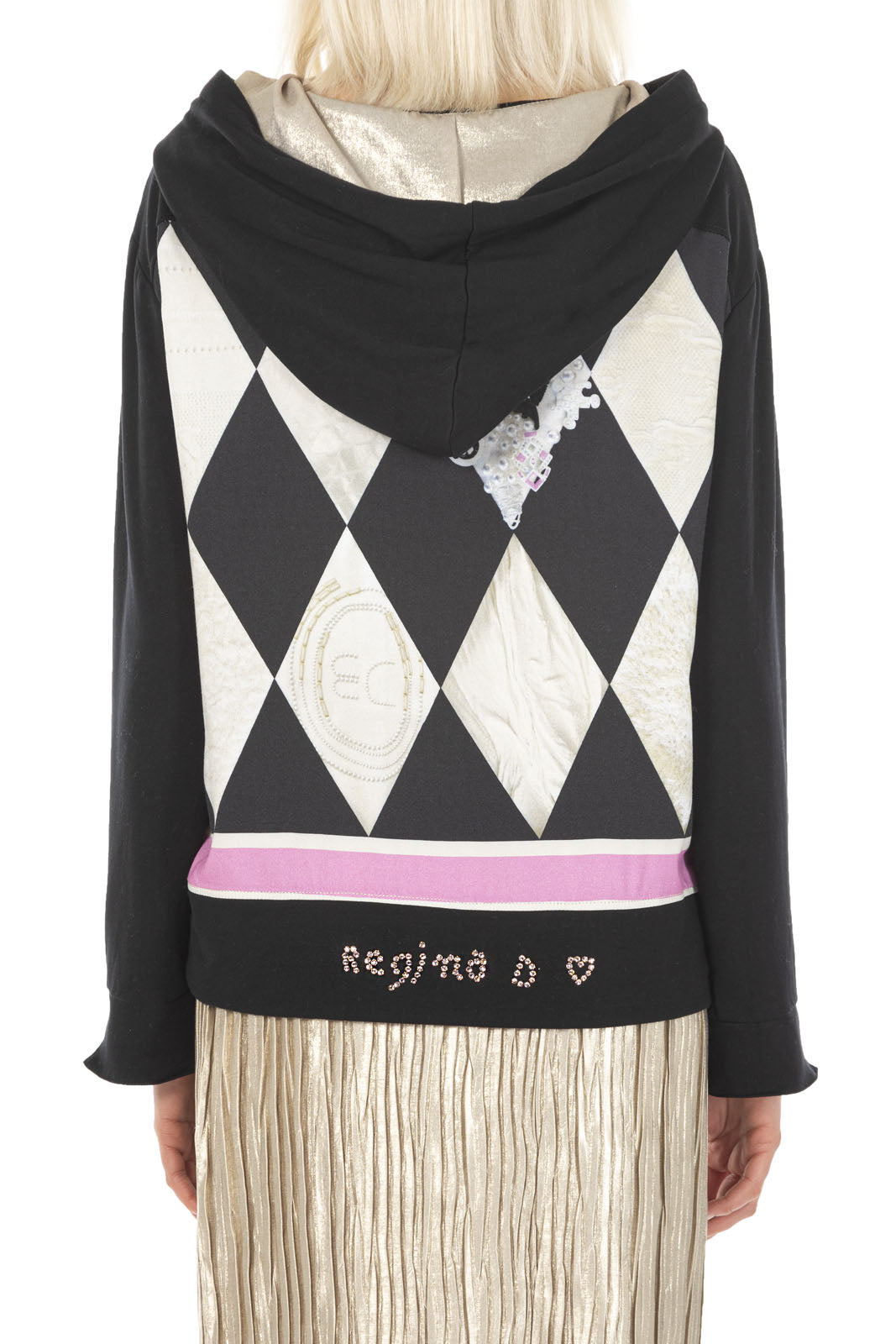 Elisa Cavaletti - Diamond Print Hooded Sweatshirt