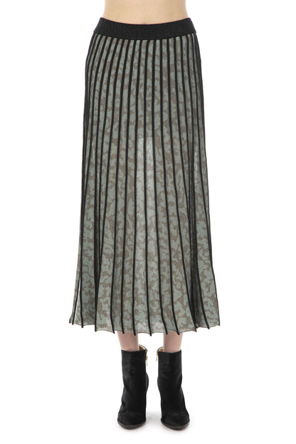 Elisa Cavaletti - Pleated Print Midi Skirt