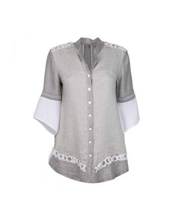 Elisa Cavaletti Button Up Blouse with Lace
